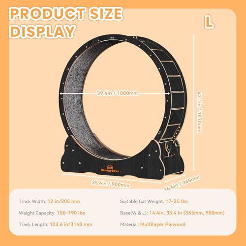 Cat Wheels for Indoor Cats (L / Black)