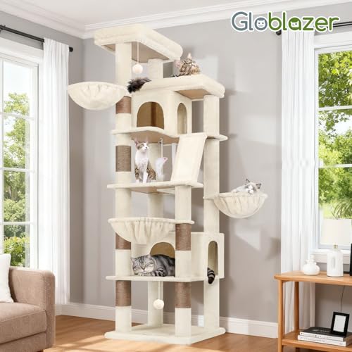 80in Extra Large Tall Corner Cat Tree Tower (80inch / Beige)