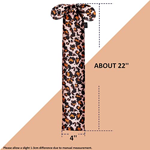 Stretchy Tail Bag Breathable Horse Tail Guard Slip on Design Protect Horse Tail 2 Strand Closure Straps Keep Tail Clean & Protected 22" L Length Makes Grooming Easy (Leopard Print)