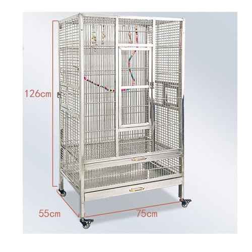 Bird Cage Luxury Time Capsule Parrot Villa Premium Stainless Steel Metal Birdcage for Stylish Feathered Friends Flight Cage