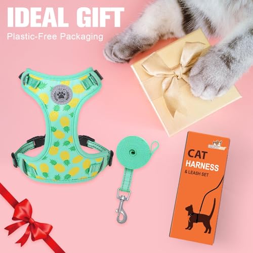 Cat Harness and Leash Set (Pineapple Green / M (Chest: 12 - 19"))