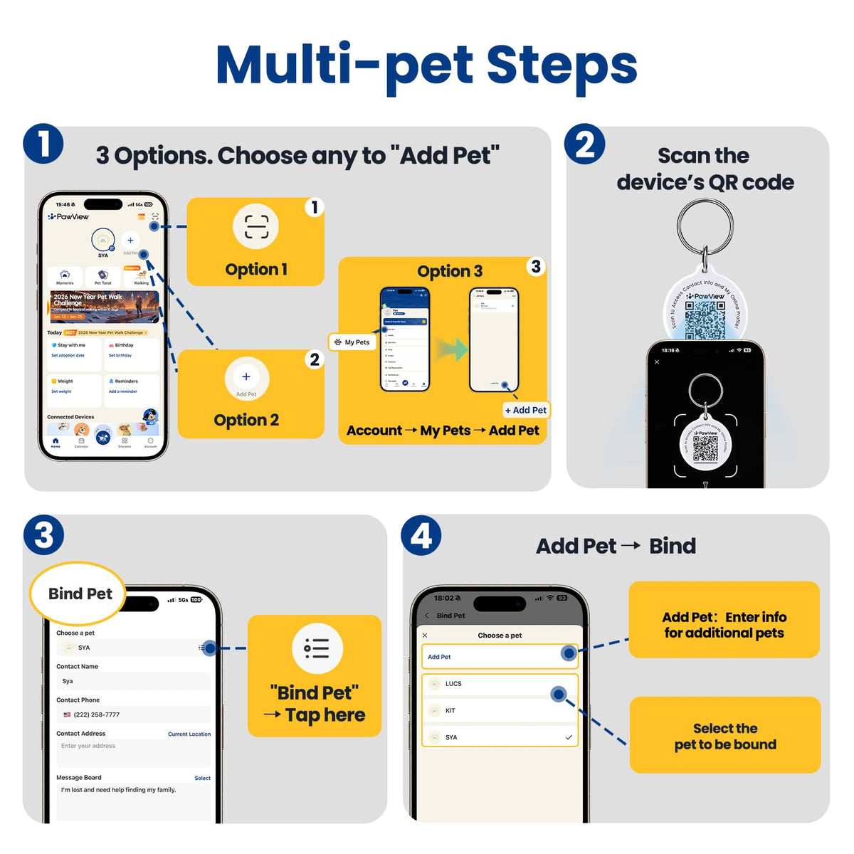 Smart Pet Tracker with QR ID Holder