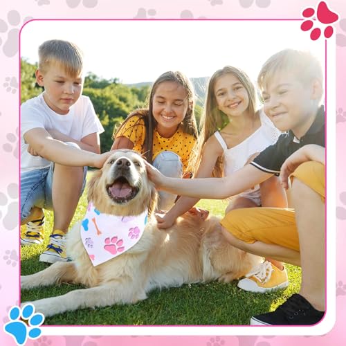 50 Pcs Paw Print Dog Bandanas Bulk (Paw Print / 25.6 x 17.7 x 17.7")
