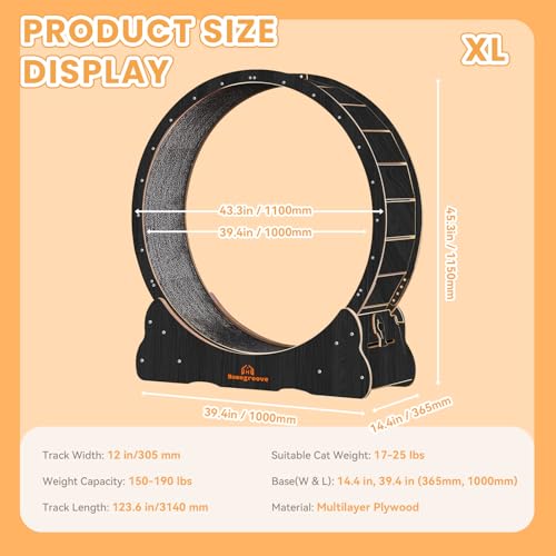 Cat Wheels for Indoor Cats (XL / Black)