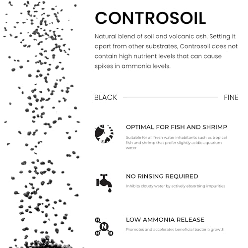 Controsoil Freshwater Aqua Soil Substrate for Fish (1 Liter (0.9 kg) / Black - Fine)