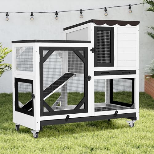 2 Story Rabbit Hutch Bunny cage Wooden Rabbit Cage Indoor