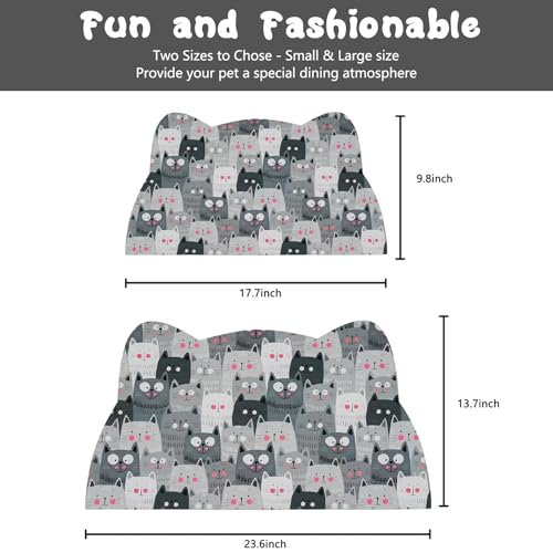 Cat Food Mats for Floor (Grey / 17.7"L x 9.8"W)
