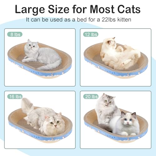 Cat Scratcher Bed 23.6x14.9” Extra Large Cardboard Cat Scratching Bed (1PC-23.6 x 14.9 x 3.9 inches)