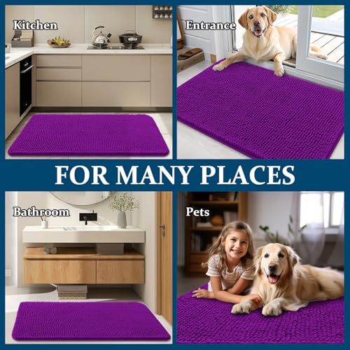 Dog Door Mat for Muddy Paws 40x24 (Purple / 40" X 24")