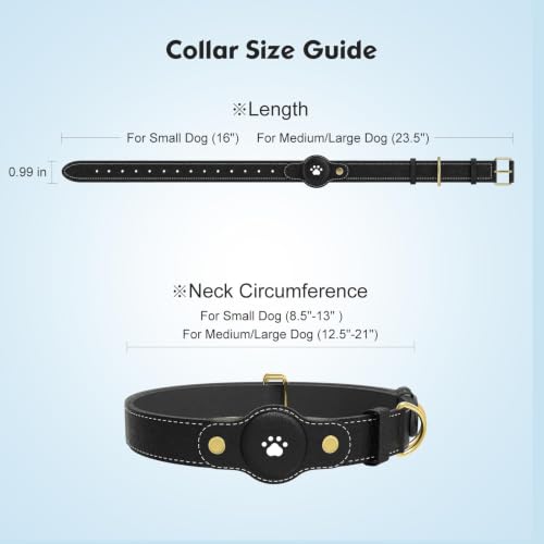 GPS Tracker for Dogs (Black / L(12.5''-21''))