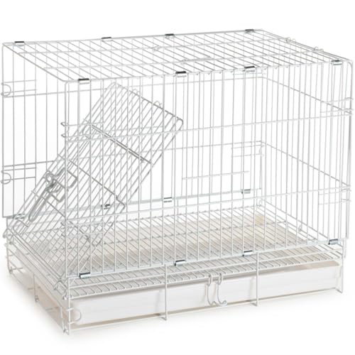 Durable Easy Portable Metal Travel or Veterinary Collapsable Parrot Bird Carrier Bite (White)