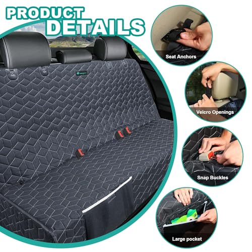 Dog Car Seat Covers for Back Seat (Truck Bench-61"W / Bench-Black)
