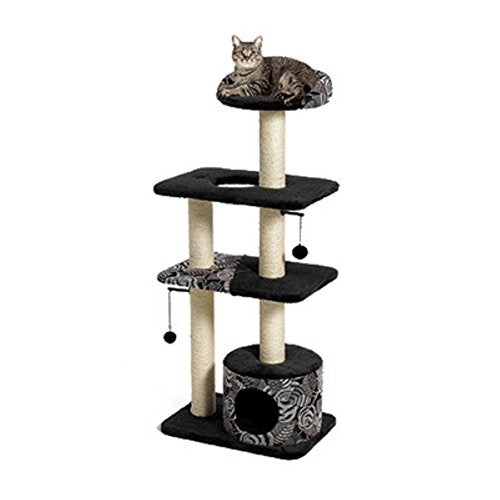 Feline Nuvo Tower Cat Tree Furniture (Tower Cat Furniture, Black Pattern)