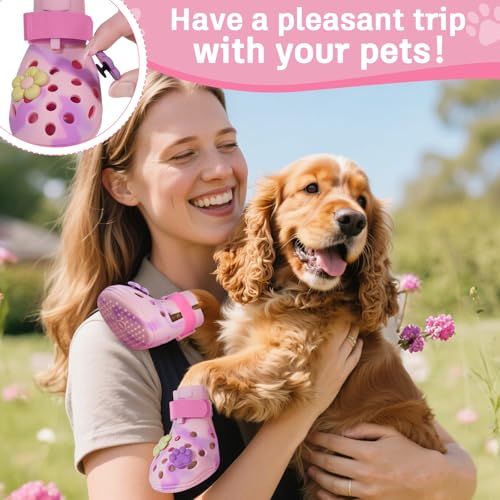 Tie Dye Dog Shoes for Hot Pavement (M (30-50 lbs))