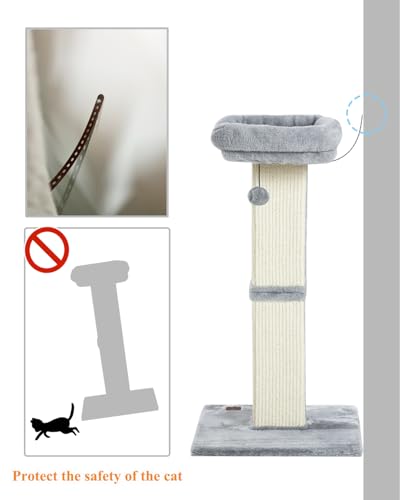 32" Cat Scratching Post for Indoor Cats (Grey)