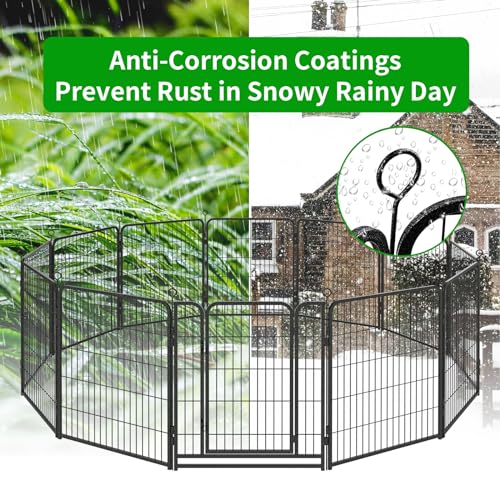 Dog Playpen Outdoor Extra Wide 24 Panels Heavy Duty Dog Fence 50" (32"W x 50"H)