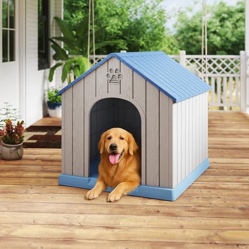Large Dog House Indoor Outdoor (Blue / Large Dog:38 Inch)