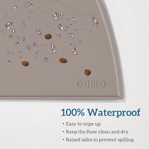 Cat Food Mat Silicone Pet Feeding Mat (20"L x 12"W / Beige)