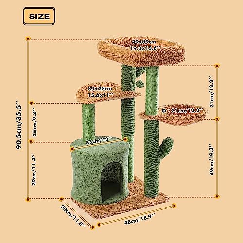 Cactus Cat Tree (38" / Cactus Green)