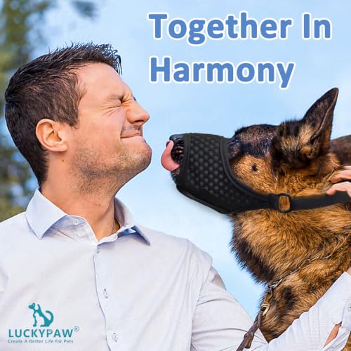 Soft Muzzle for Medium Large Sized Beagle Labrador German Shepherd (Black / S)