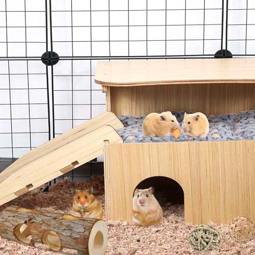 Double Layer Guinea Pig Castle with Stairs & Mat