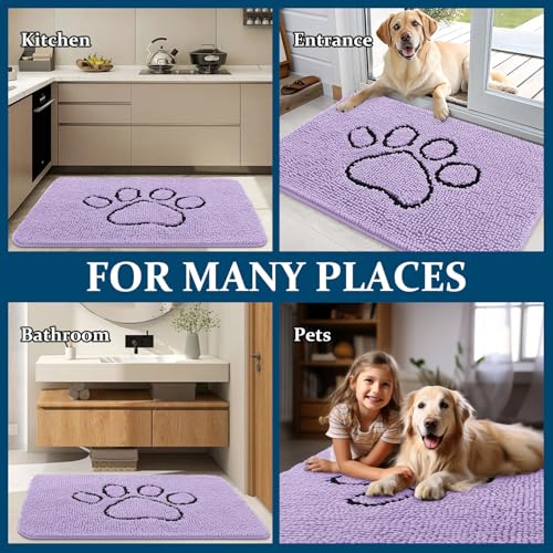 Dog Door Mat for Muddy Paws 36x24 (Lavender / 36" X 24")