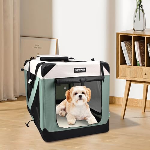 3 Door Soft Dog Crates Kennel (1-Shale Green)