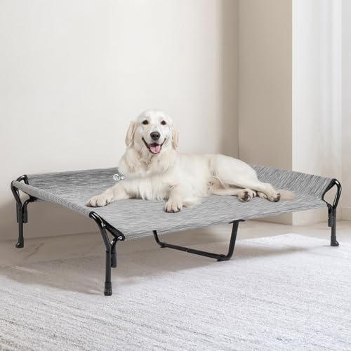 Cooling Elevated Dog Bed (Black Silver / 50.5"L x 33.5"W x 12.0"Th)