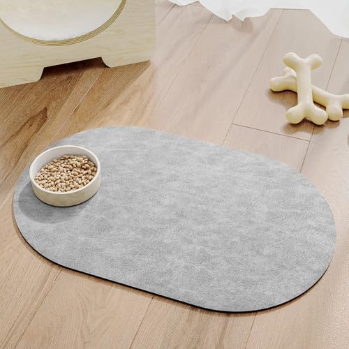 Absorbent Dog Food Mat (Lightgrey / 14"x22")