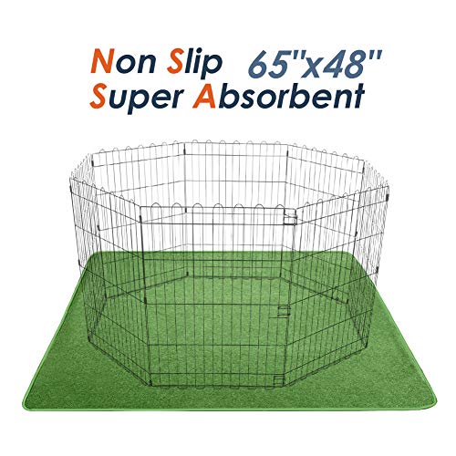 Washable Pee Pads for Dogs (65"x48" -1 Pack / Green)