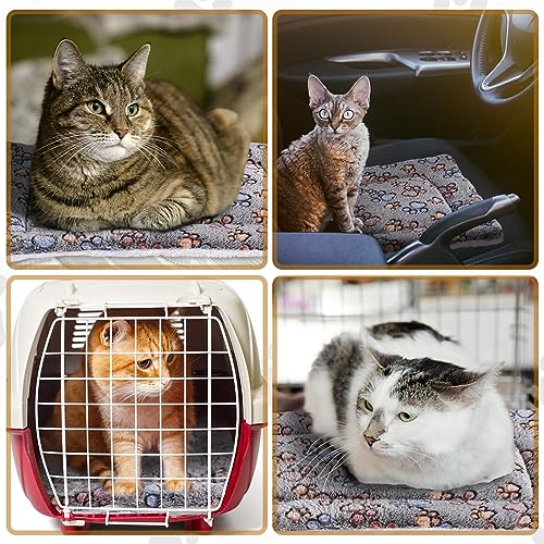 4 Pack Soft Pet Bed Mat Small Dog Crate Fleece (13 x 19 Inches / Gray)