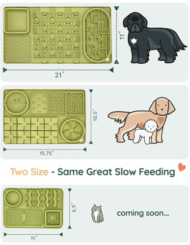 Slow Feeder Bowl for Dogs and Cats (Green)