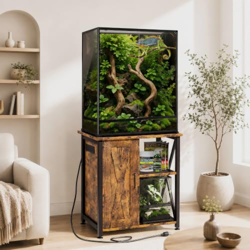 40 Gallon Reptile Tank Stand (24x18"-46-67 Gallon / Rustic Brown)