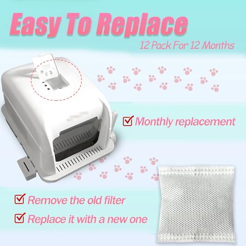 12 Pack Universal Odor Eliminator for Hooded Cat Litter Box