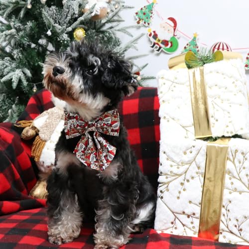 Christmas Dog Collar with Bowtie (XX-Small (Pack of 1) / C:Snowman Christmas)