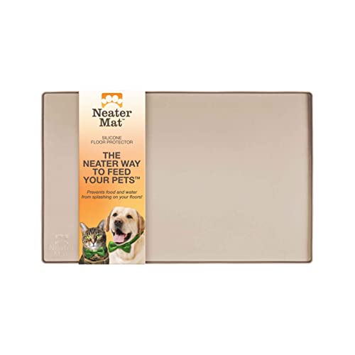 Neater Mat Pet Mats for Food and Water (16"L x 10"W / Cappuccino)