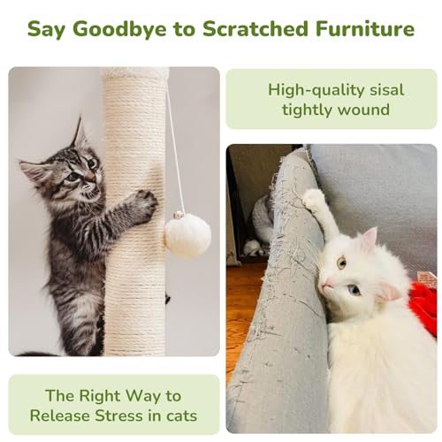 Funny Cat Scratching Posts Sturdy Scratcher Posts 23'' Off White (Off White / 23‘’)
