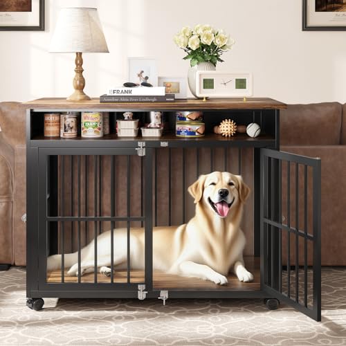 39.4" Dog Crate Furniture for Medium and Large Breed (Brown / 39.4"L x 23.6"W x 31.5"H)