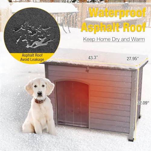 Heated Dog House Outdoor Dog Kennel with Insulated Liner All