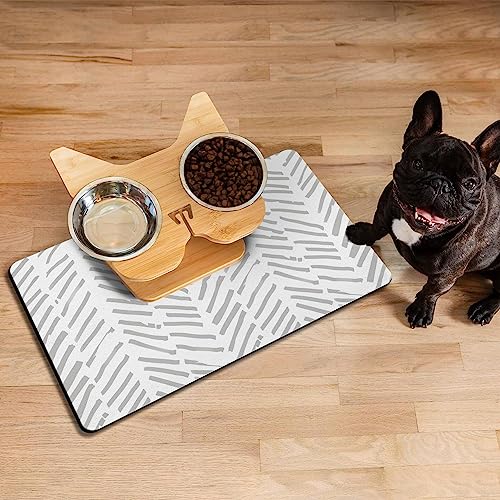 Dog Food Mats for Floors Absorbent (S(12"×20") / 02-White)