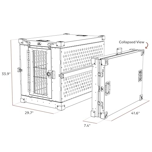 Aluminum Collapsible Dog Crate (White / 41.6"L x 29.7"W x 33.9"H)