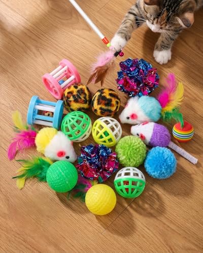 Cat Tunnel Bed with 20 Pcs Interactive Toys (Charcoal Gray)