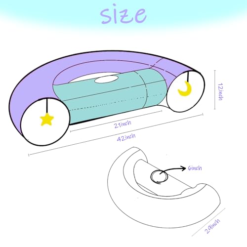 Cat Tunnel Large Indoor Durable Collapsible Interactive Cat Tube with Peek (PurpleBlue)