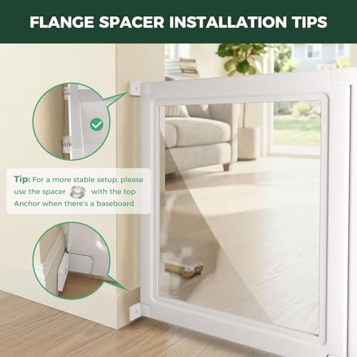 Fence-to-Wall Anchors for AuraSpace Acrylic Indoor Dog Playpen (White / 24"H)