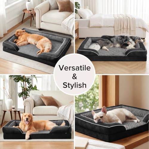 Orthopedic Medium Dog Dogs (Black / M (28"x 23"x 6.5"))