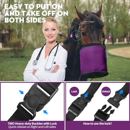 Horse Feed Bag 2 Pcs (2 Pcs Purple)