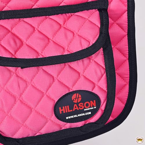 Western Horse Luxury Quilted Saddle Pads with Pockets (Pink)