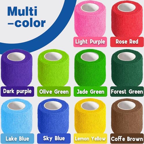40 Pack Self Adhesive Bandage Wrap (Multi-colored / 2IN - 40Pack)