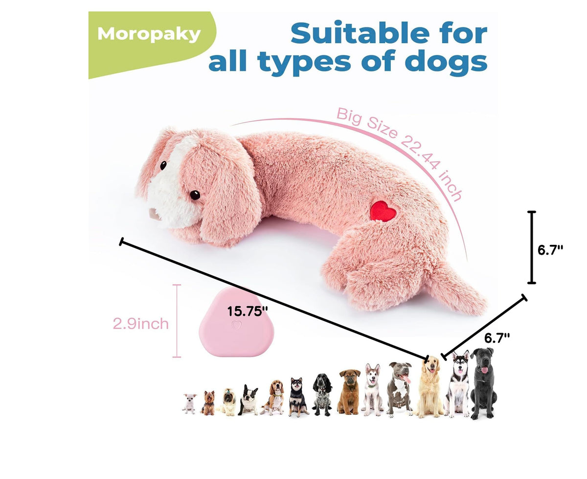 Heartbeat Toy Puppy Heartbeat Stuffed Toy for Dog Calming Aid (Pink)