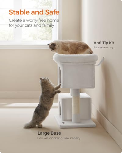 Cat Tree 33.1 (L (23.6"L x 15.7"W x 33.1"H) / Cream White)